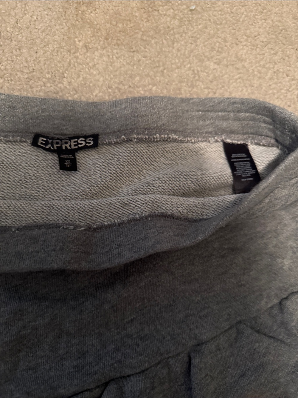 Express Gray Ruffle Hem Mini Skirt - Picture 2 of 3